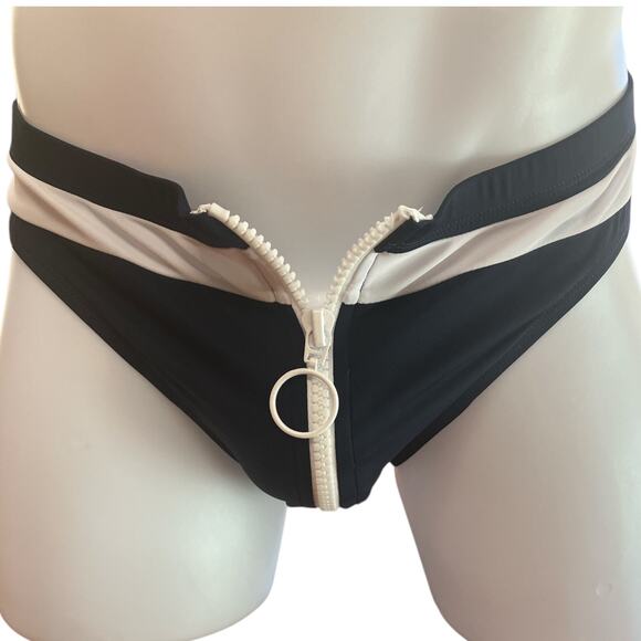Andrew Christian Zipper Bikini Navy Blue Large - Picture 1 of 14